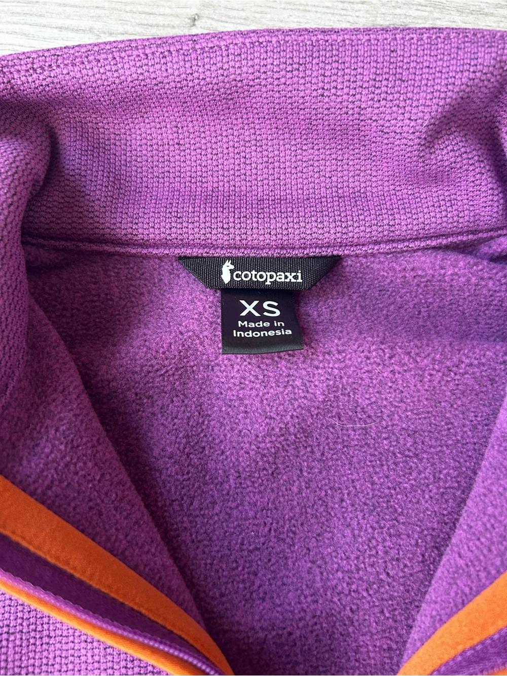 cotopaxi Purple Fleece Half-Zip Pullover with Orange Trim - Picture 2 of 3